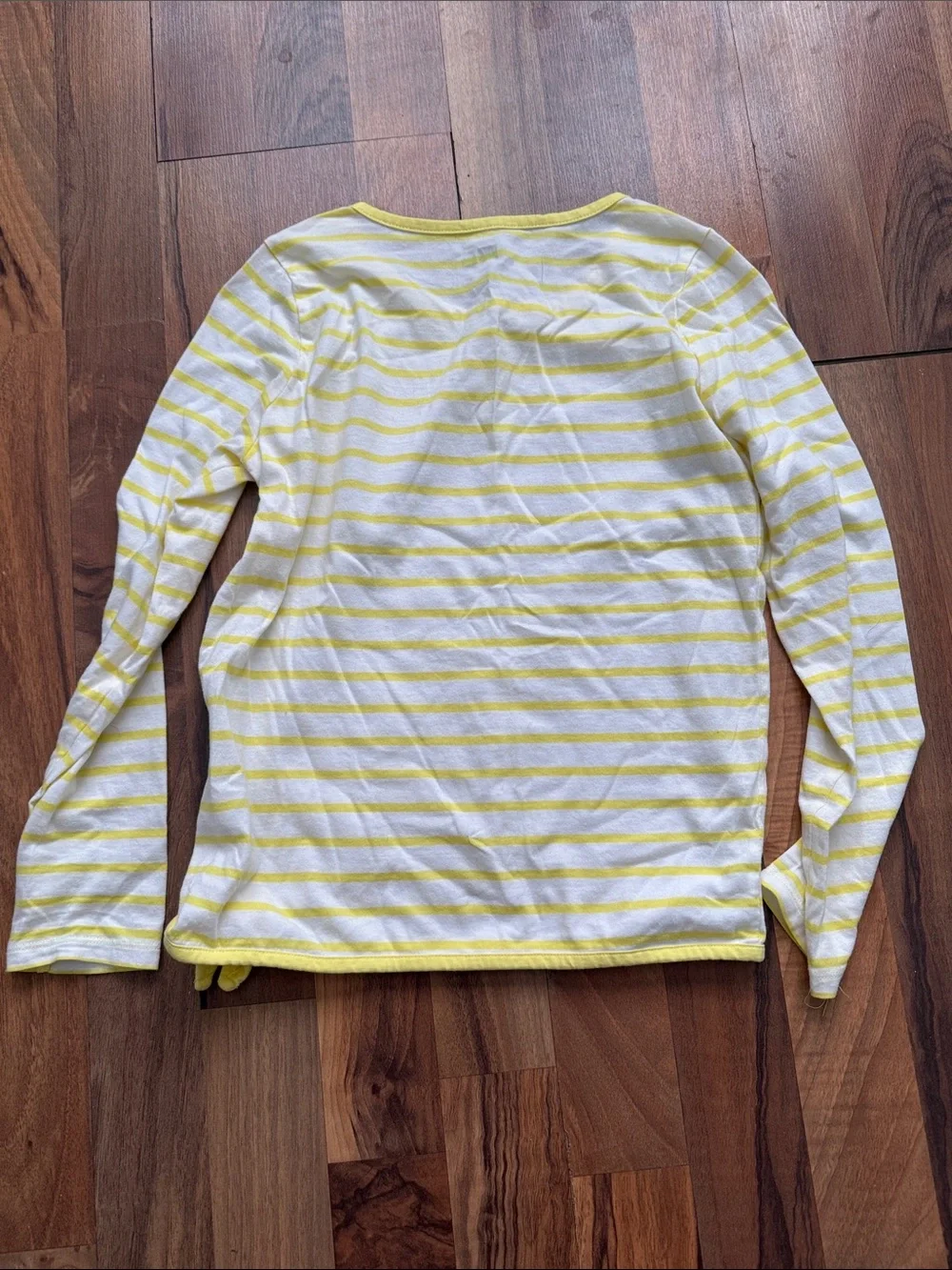 OshKosh B'gosh Yellow & White Striped Long Sleeve Top with Heart Sequin